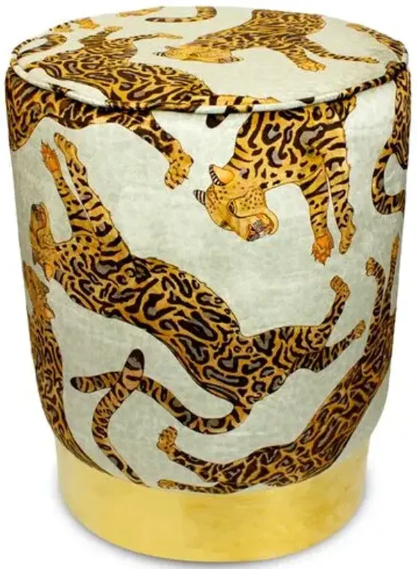 Cheetah Kings Pouf - Stone/Brown - Ngala Trading Co. - Gray
