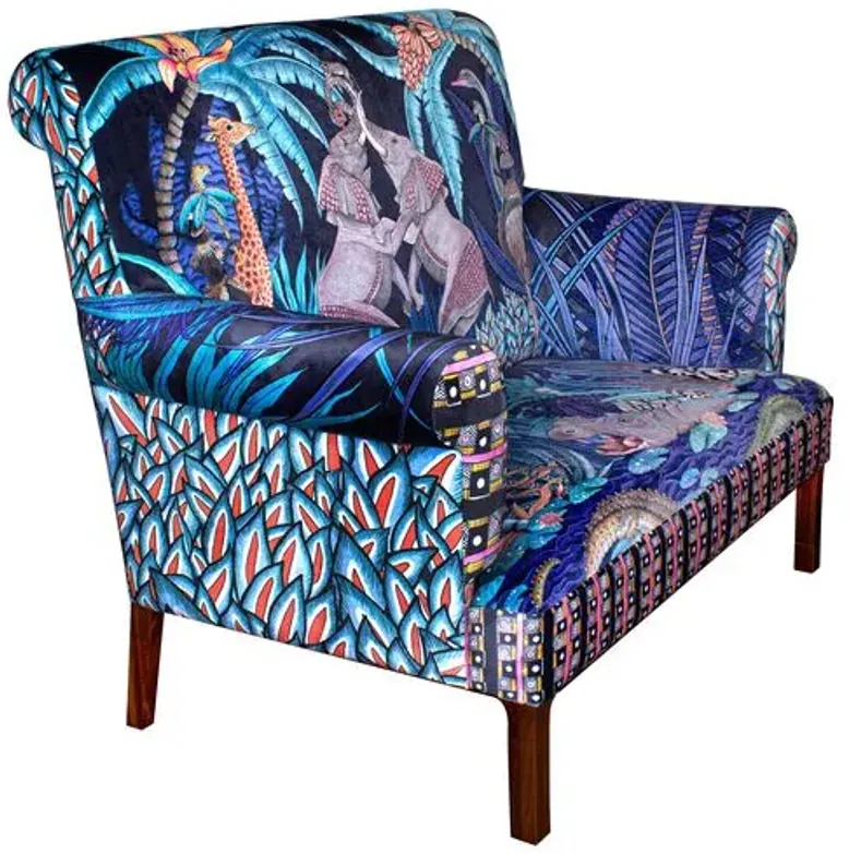 Sabie Loveseat - Blue/Gray - Ngala Trading Co.