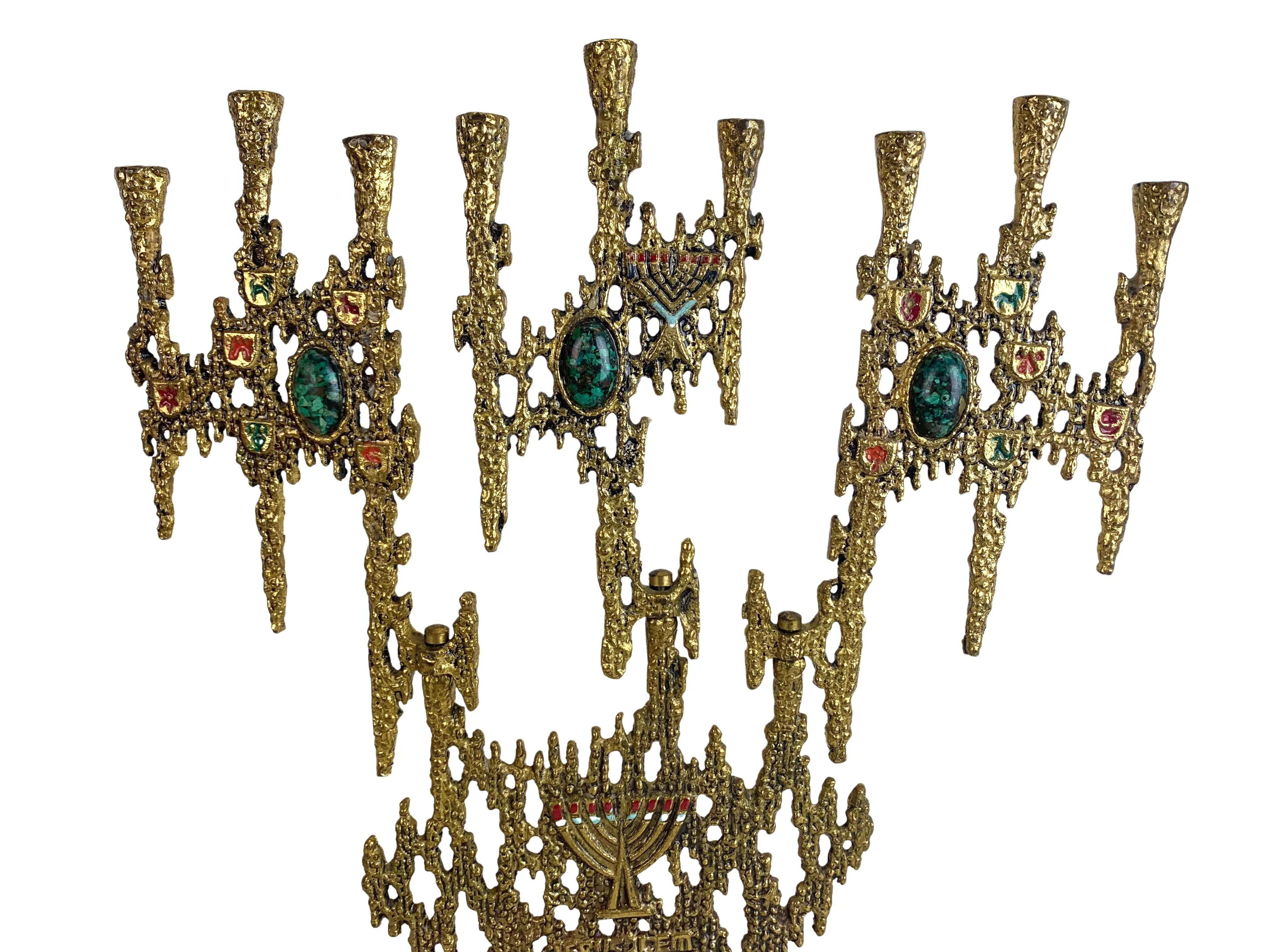 Brutalist Hanukah Menorah by Wainberg - Eat Drink Home - Gold