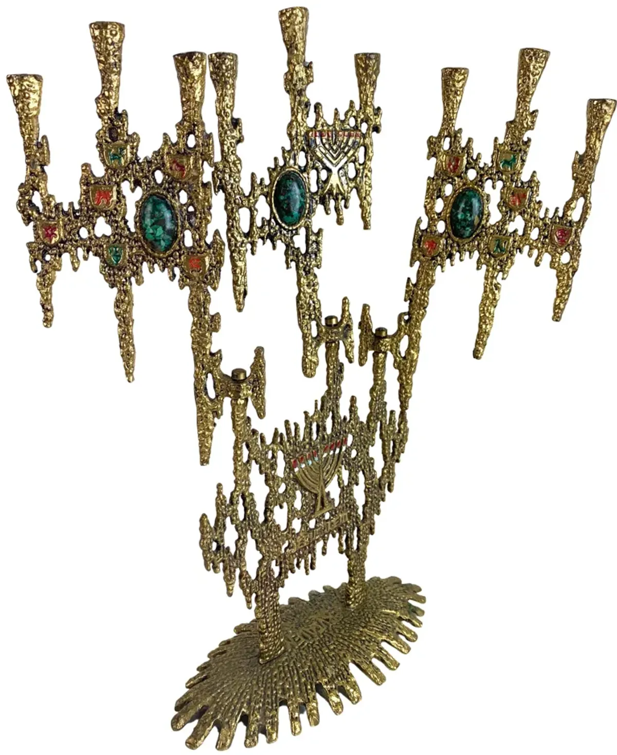 Brutalist Hanukah Menorah by Wainberg - Eat Drink Home - Gold