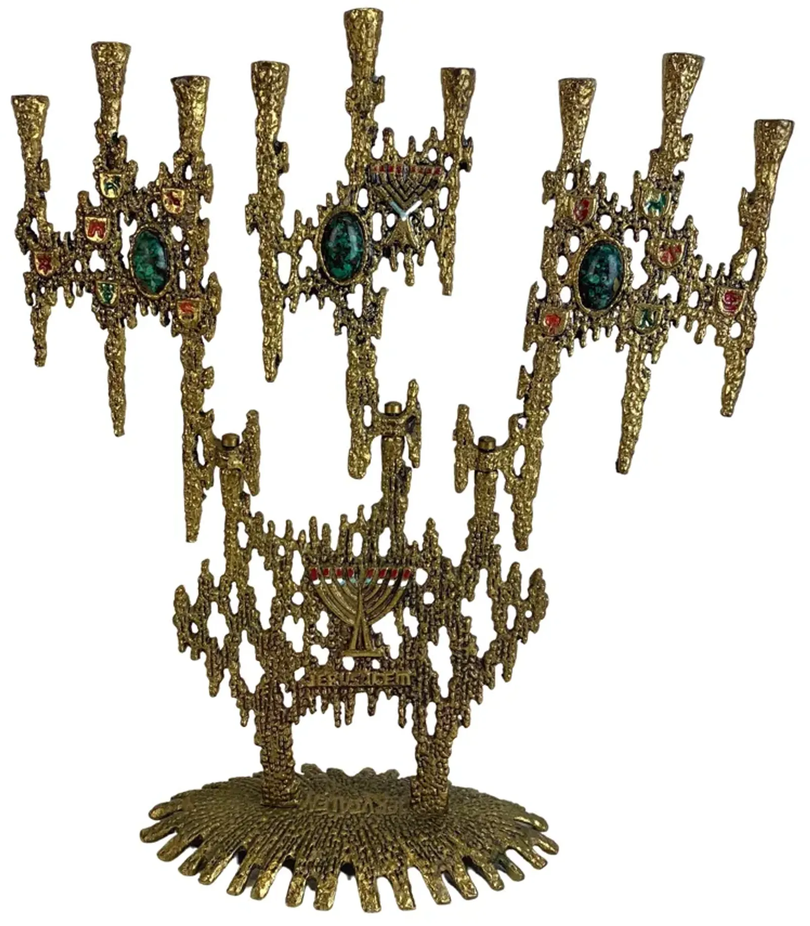 Brutalist Hanukah Menorah by Wainberg - Eat Drink Home - Gold