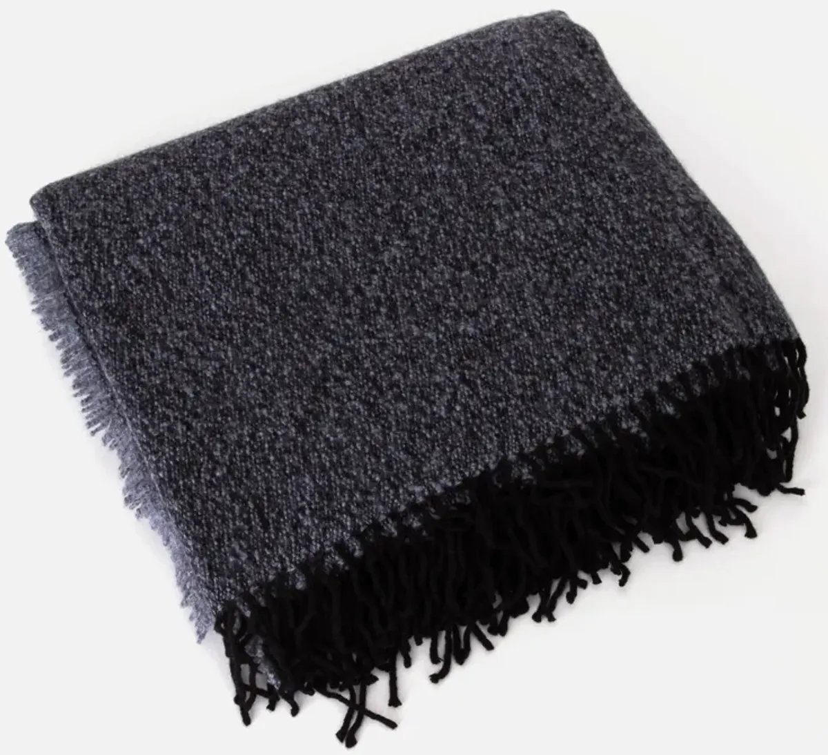 Chanel New Gray Black Cashmere Blanket - Vintage Lux