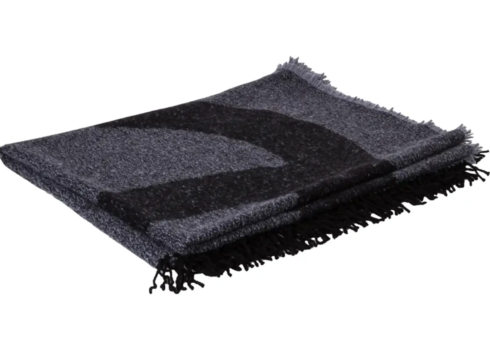 Chanel New Gray Black Cashmere Blanket - Vintage Lux