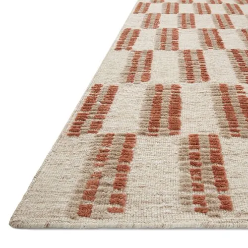 Harrison Rug - Beige/Rust - Red - Red