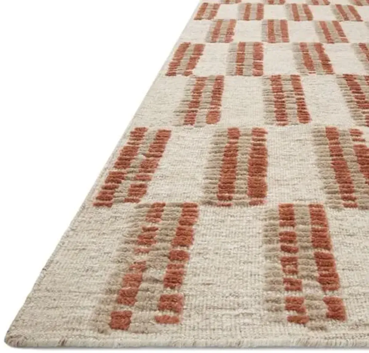 Harrison Rug - Beige/Rust - Red - Red