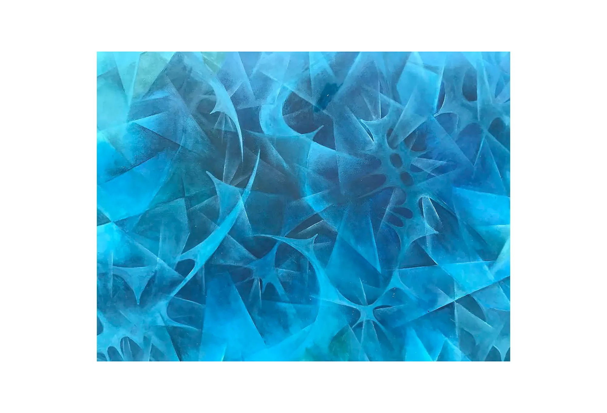 Limited Edition - Modern Abstract Painting by De Stefano - Antiquarian Art Company - Blue