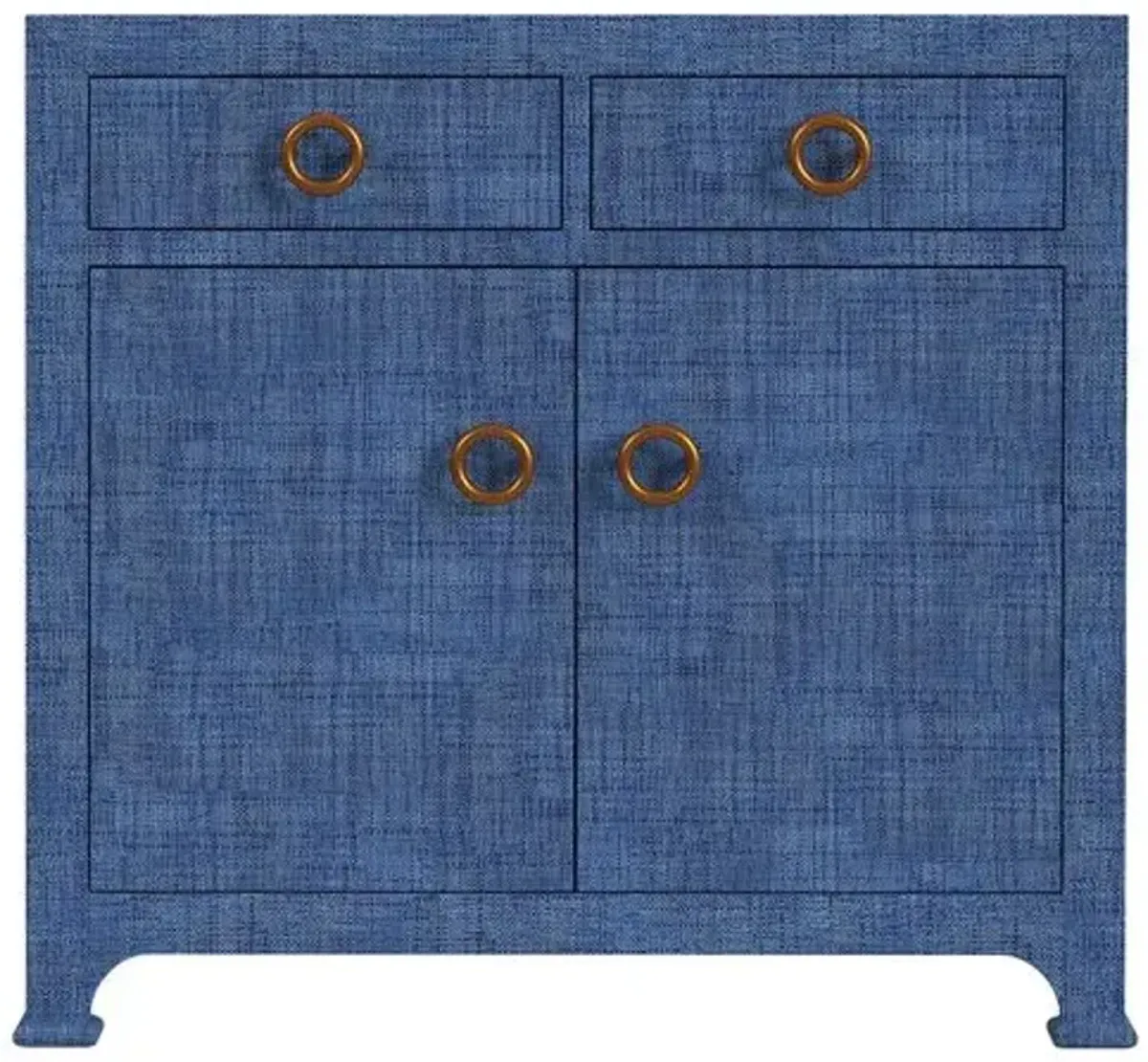 Kos Raffia 2-Door Cabinet - Blue