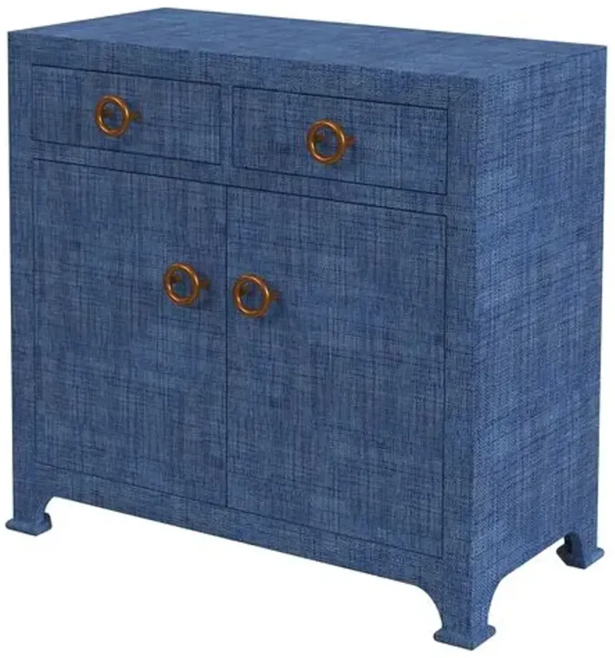 Kos Raffia 2-Door Cabinet - Blue