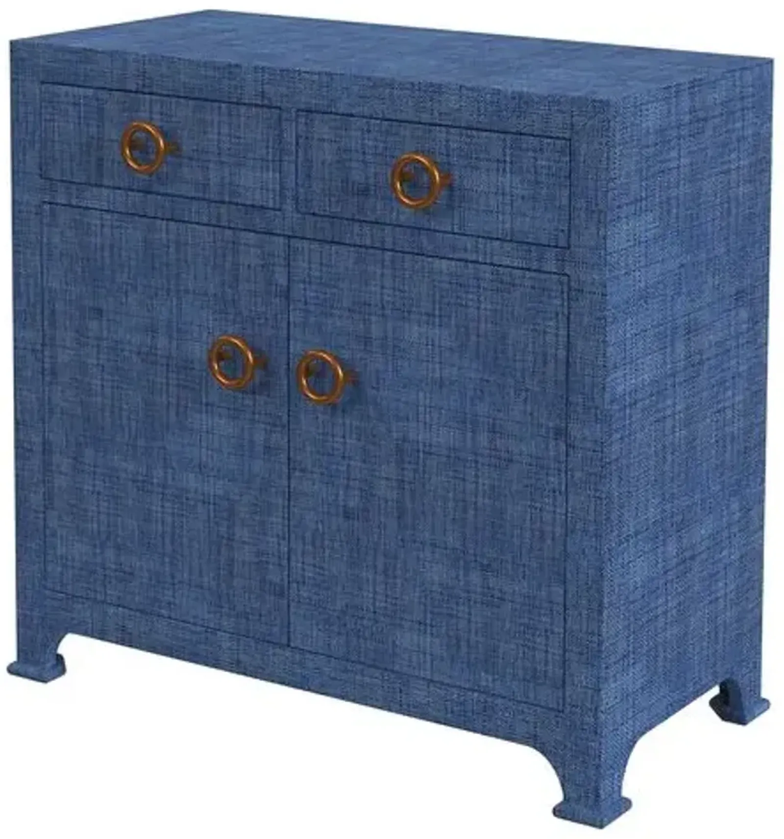 Kos Raffia 2-Door Cabinet - Blue