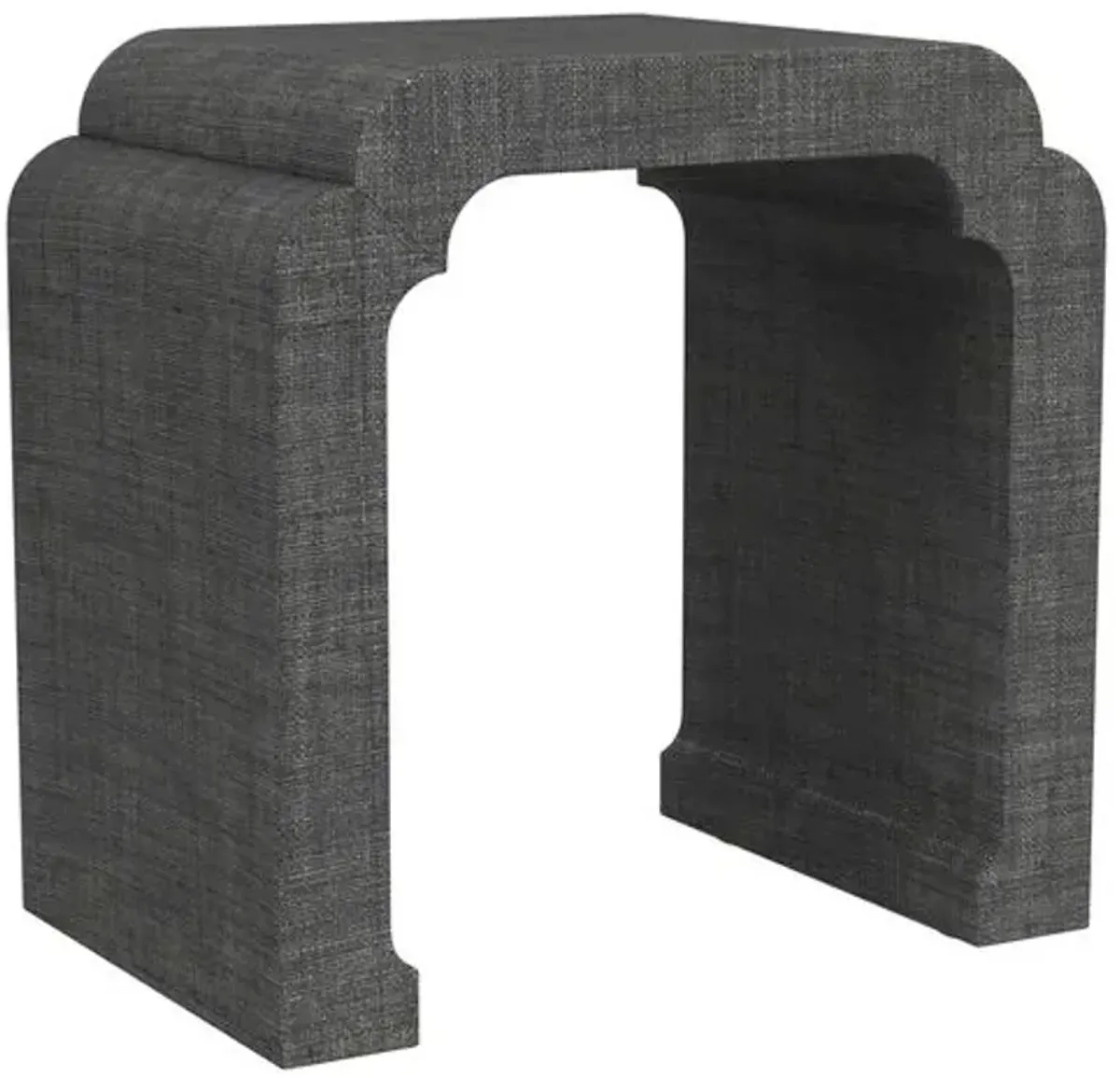 Kos Raffia Waterfall Side Table - Gray