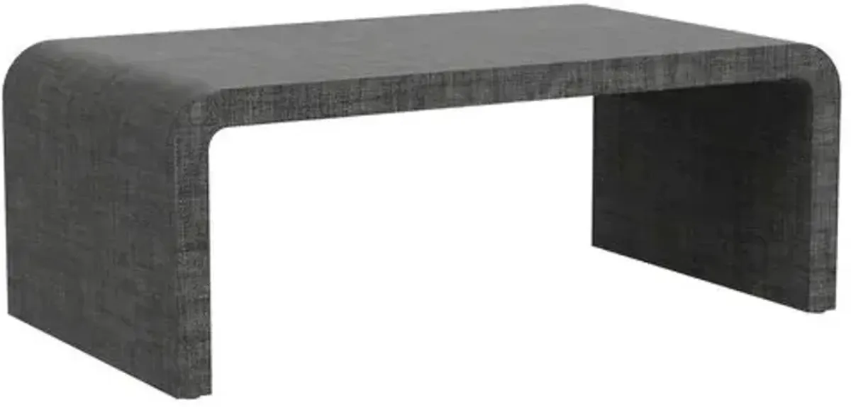 Kos Raffia Waterfall Coffee Table - Gray