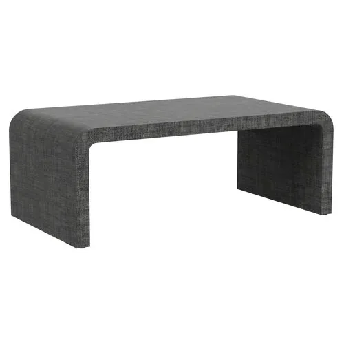 Kos Raffia Waterfall Coffee Table - Charcoal - Gray