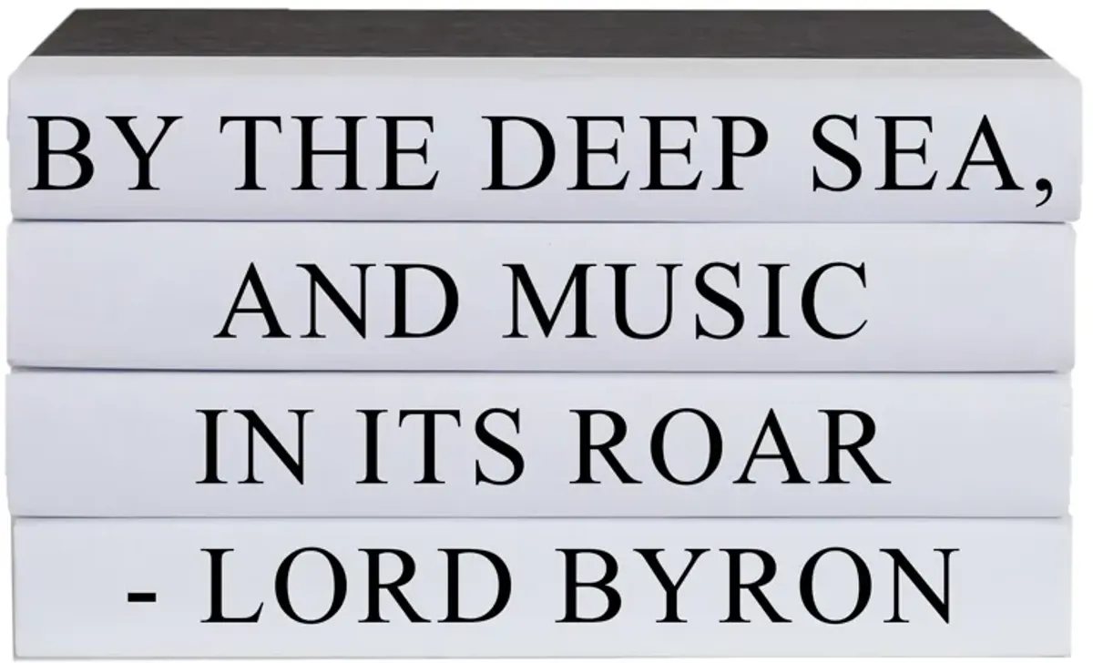 "By the Deep Sea" Decorative Quote Book Stack