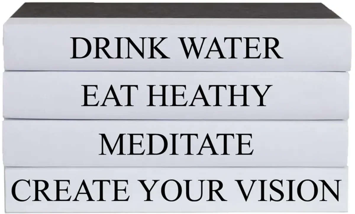 "Create Your Own Vision" Decorative Quote Book Stack