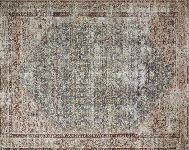 Georgie Rug, Teal/Antique