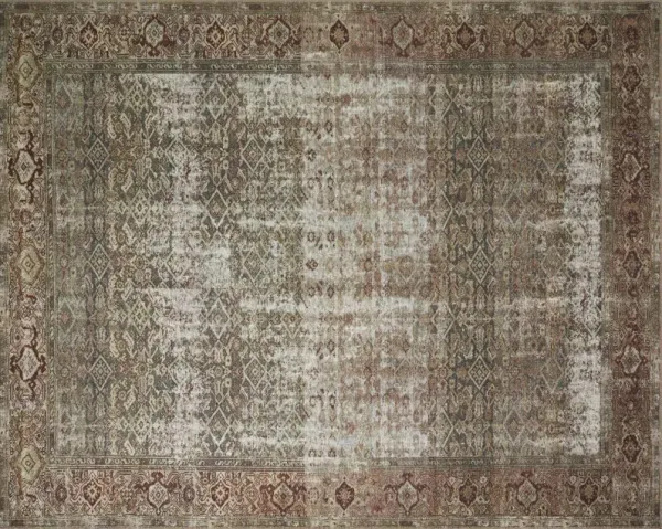 Georgie Rug, Moss/Salmon