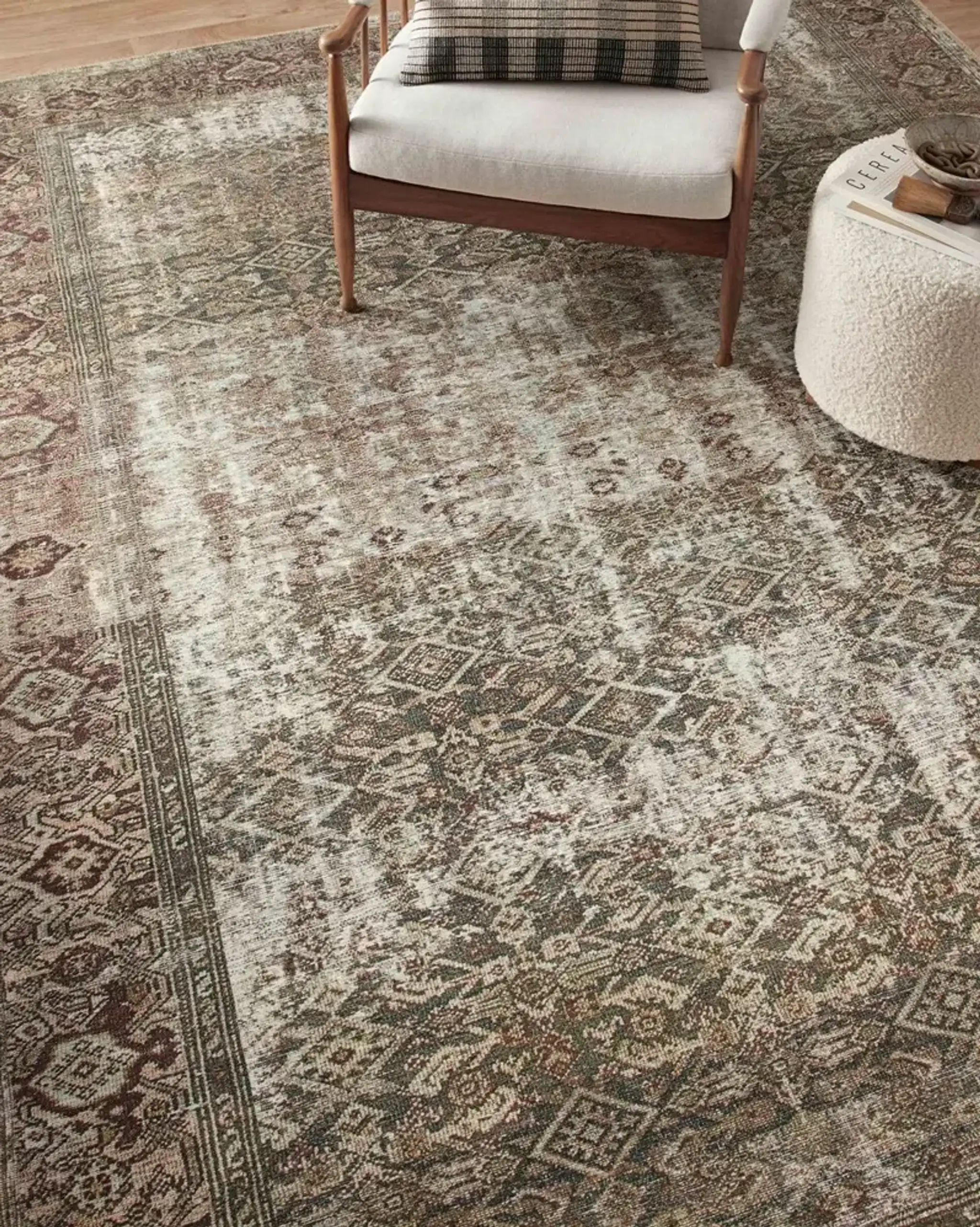 Georgie Rug, Moss/Salmon | Furniture.com