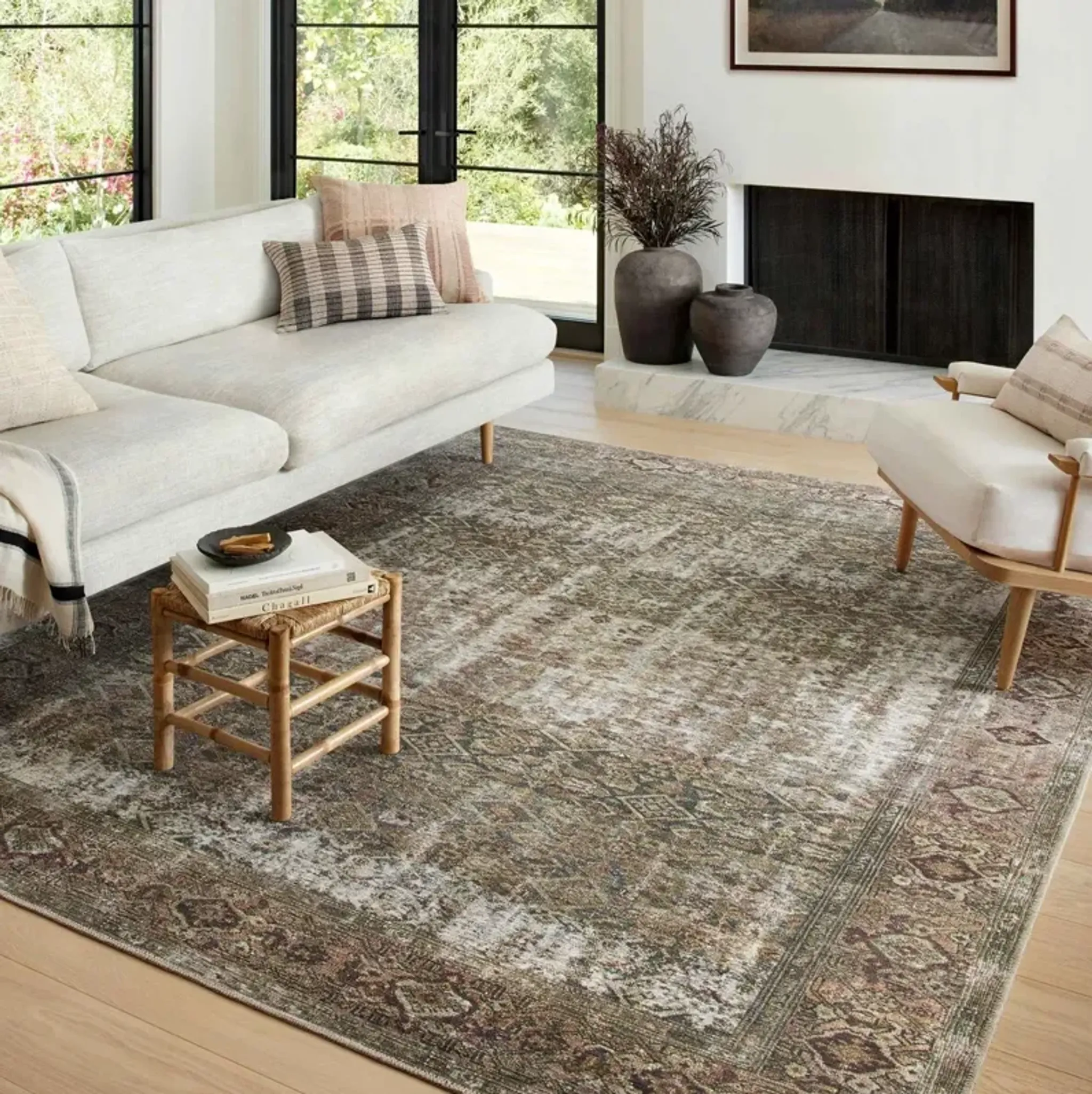 Georgie Rug, Moss/Salmon | Furniture.com