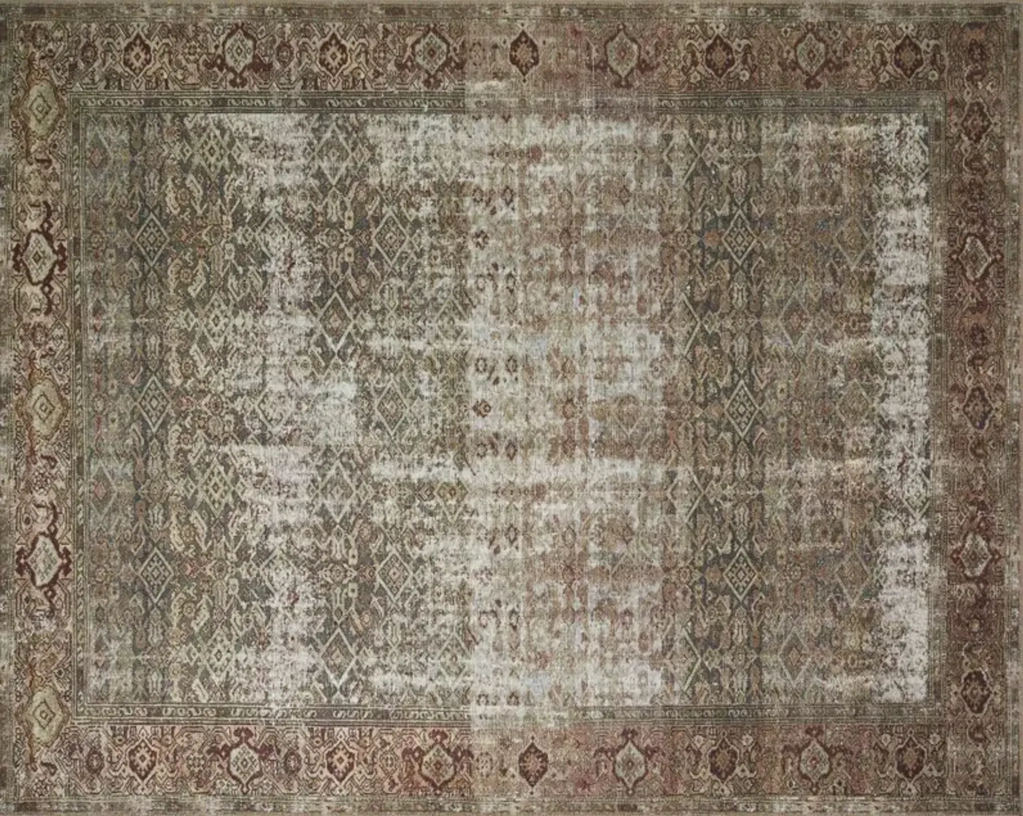 Georgie Rug, Moss/Salmon | Furniture.com