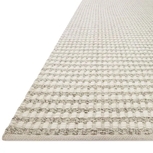 Ojai Rug - Ivory/Stone - Amber Lewis x Loloi - Handcrafted - Gray - Gray