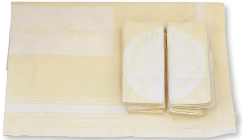 Paris Flea Market Cafe Table Linens - 7Pc - Rose Victoria - Yellow