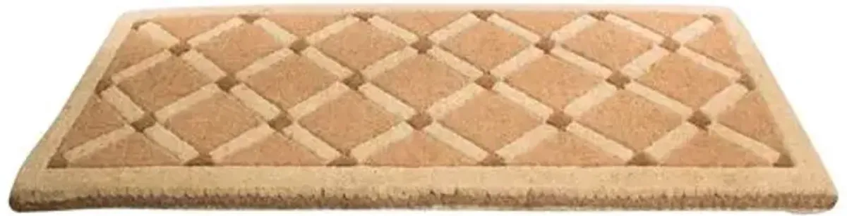 Colored Cross Board Doormat - Brown - Handcrafted