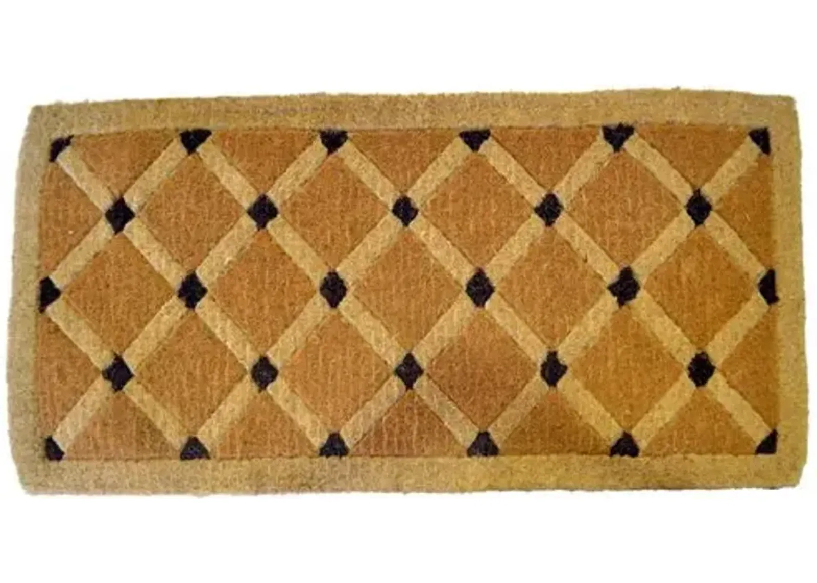 Colored Cross Board Doormat - Brown - Handcrafted