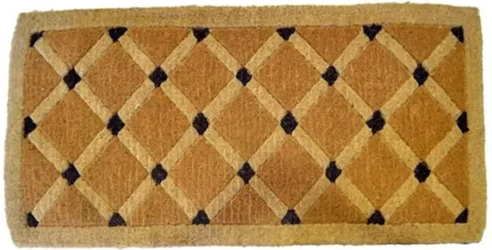 Colored Cross Board Doormat - Brown - Handcrafted