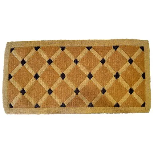 Colored Cross Board Doormat - Brown - Handcrafted