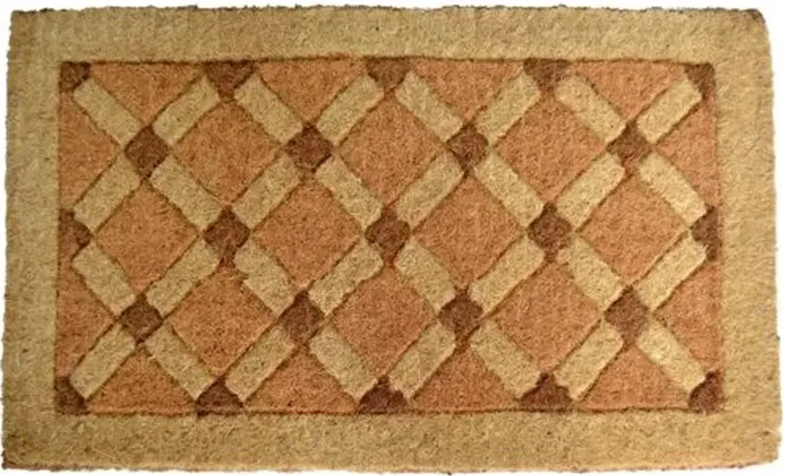 Colored Cross Board Doormat - Brown - Handcrafted