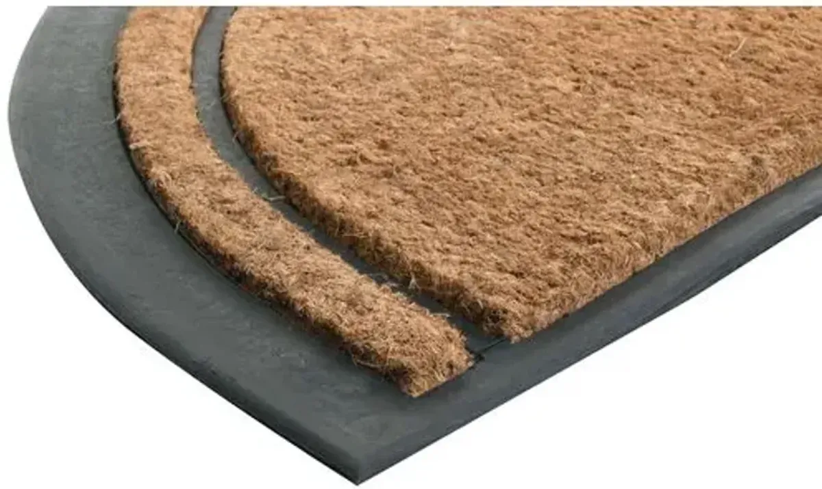 20x32 York Half Round Doormat - Brown/Black