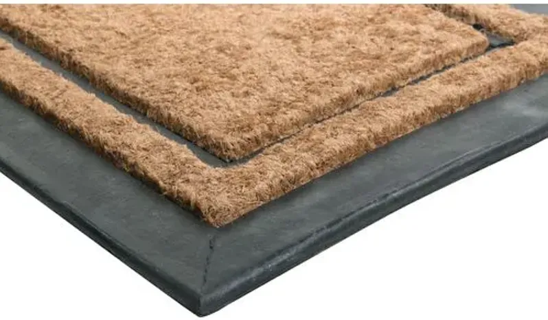 18x30 York Rectangle Doormat - Brown/Black