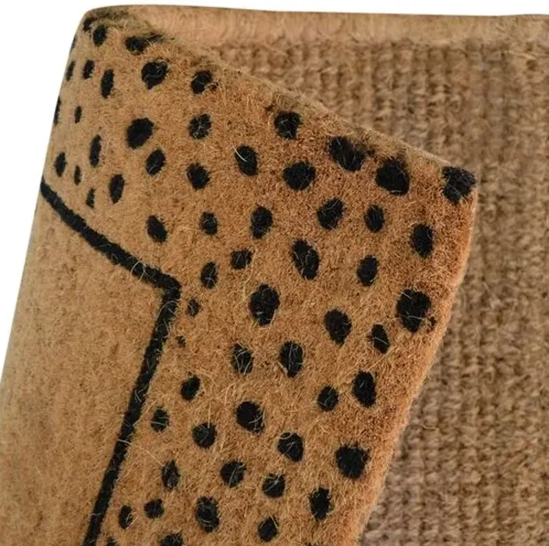 20x30 Cheetah Doormatcolor - Handcrafted - Brown