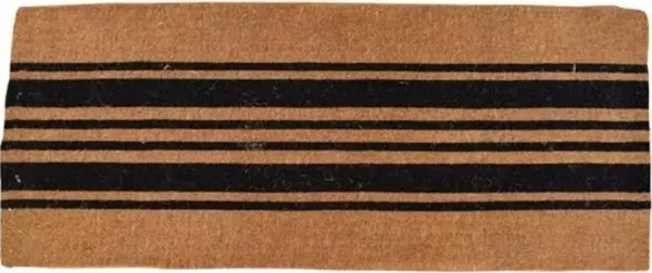 24x60 Black & Natural Stripes Doormat - Handcrafted - Brown