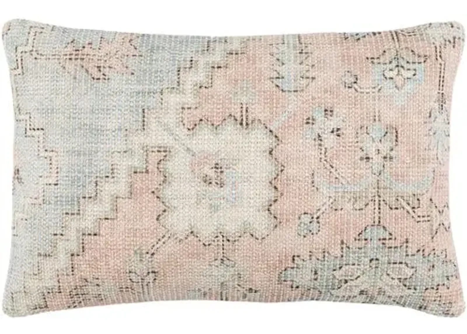 Drew 14x22 Lumbar Pillow - Cream/Pink