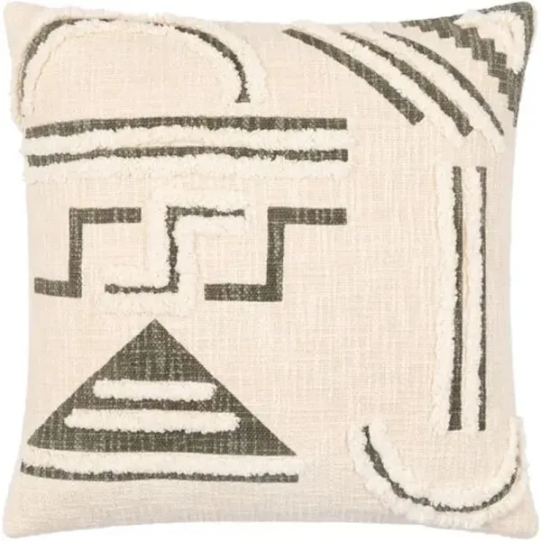 Trina Pillow - Beige/Green