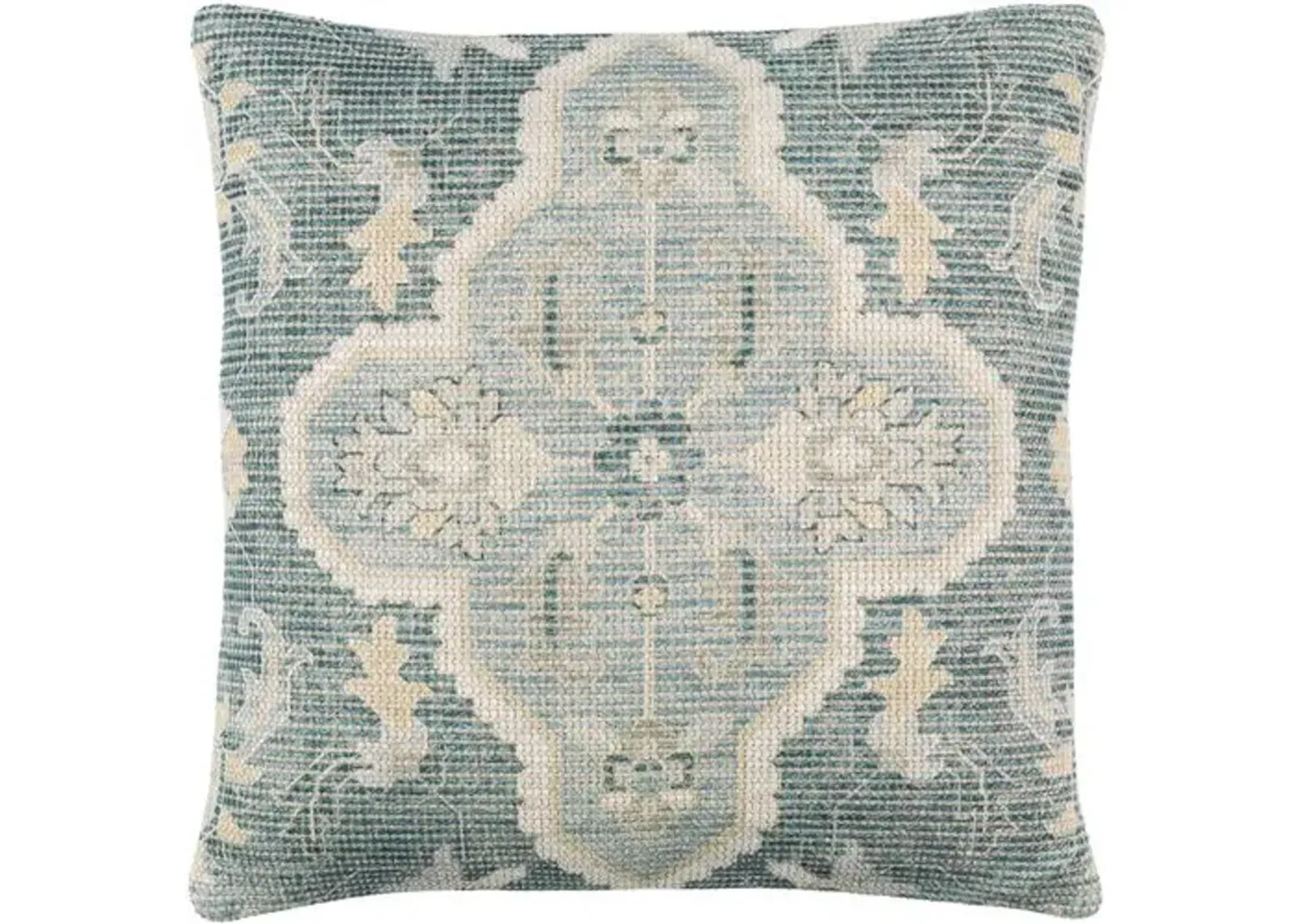 Drew Pillow - Cream/Teal