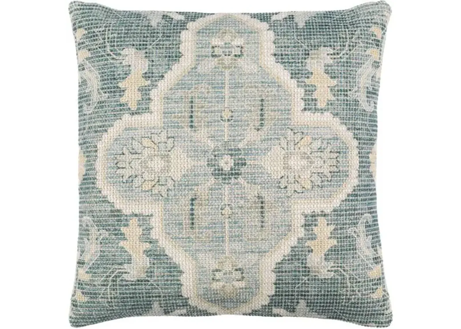 Drew Pillow - Cream/Teal