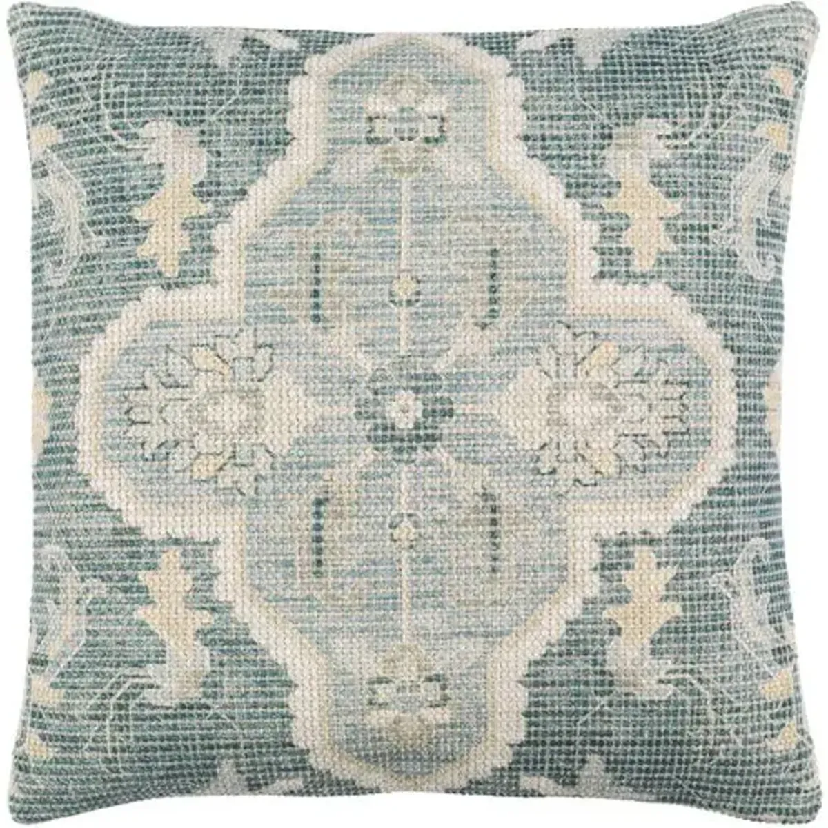 Drew Pillow - Cream/Teal