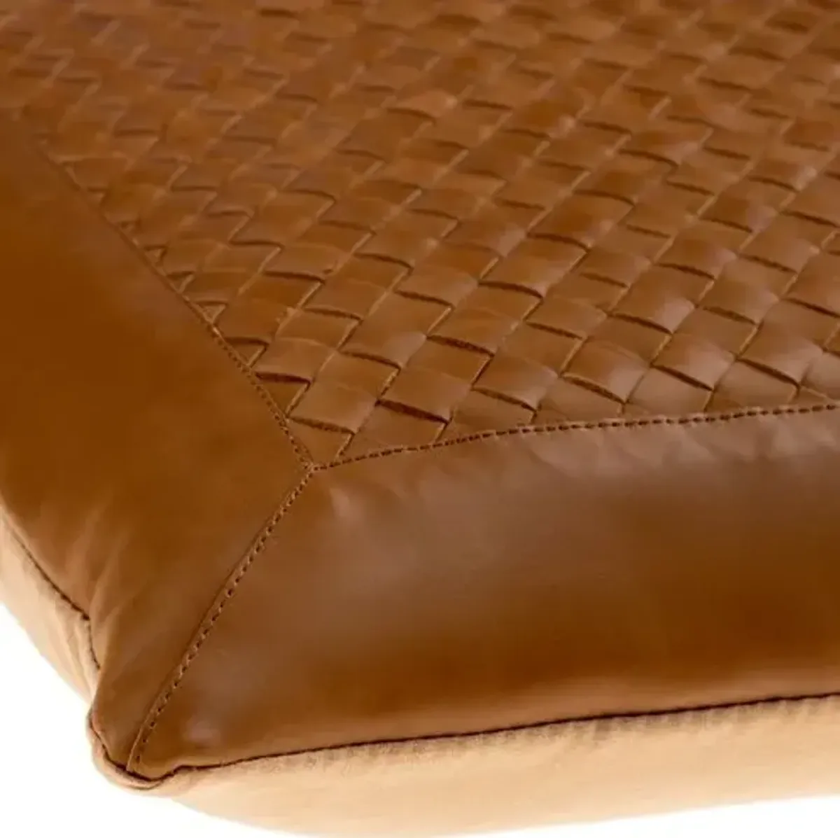 Gabby 18x18 Leather Pillow - Brown