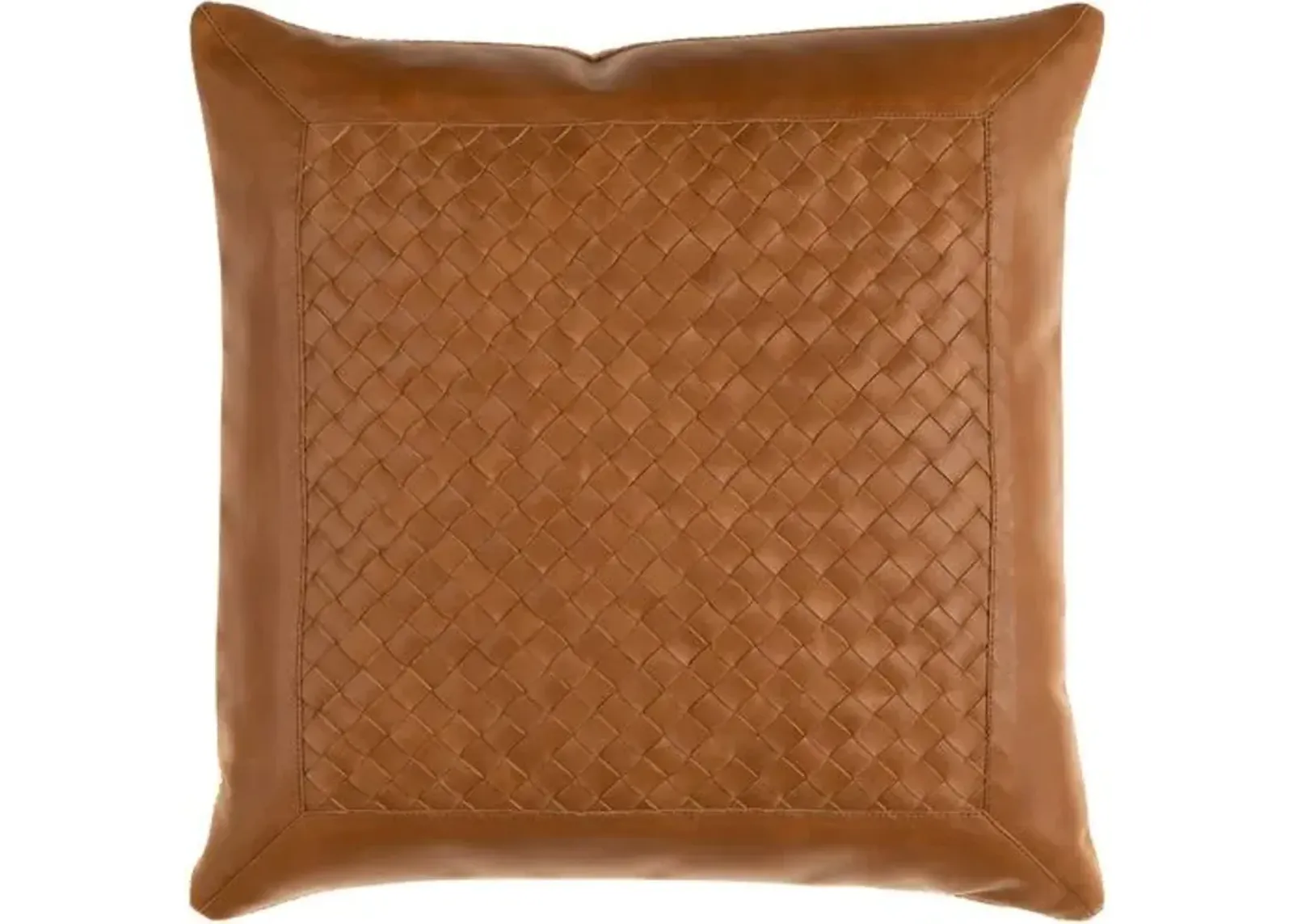 Gabby 18x18 Leather Pillow - Brown