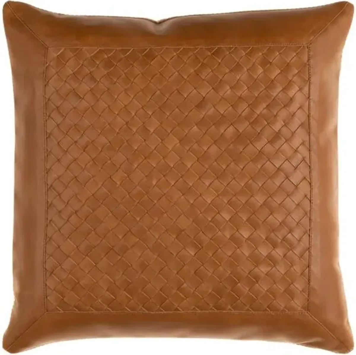 Gabby 18x18 Leather Pillow - Brown