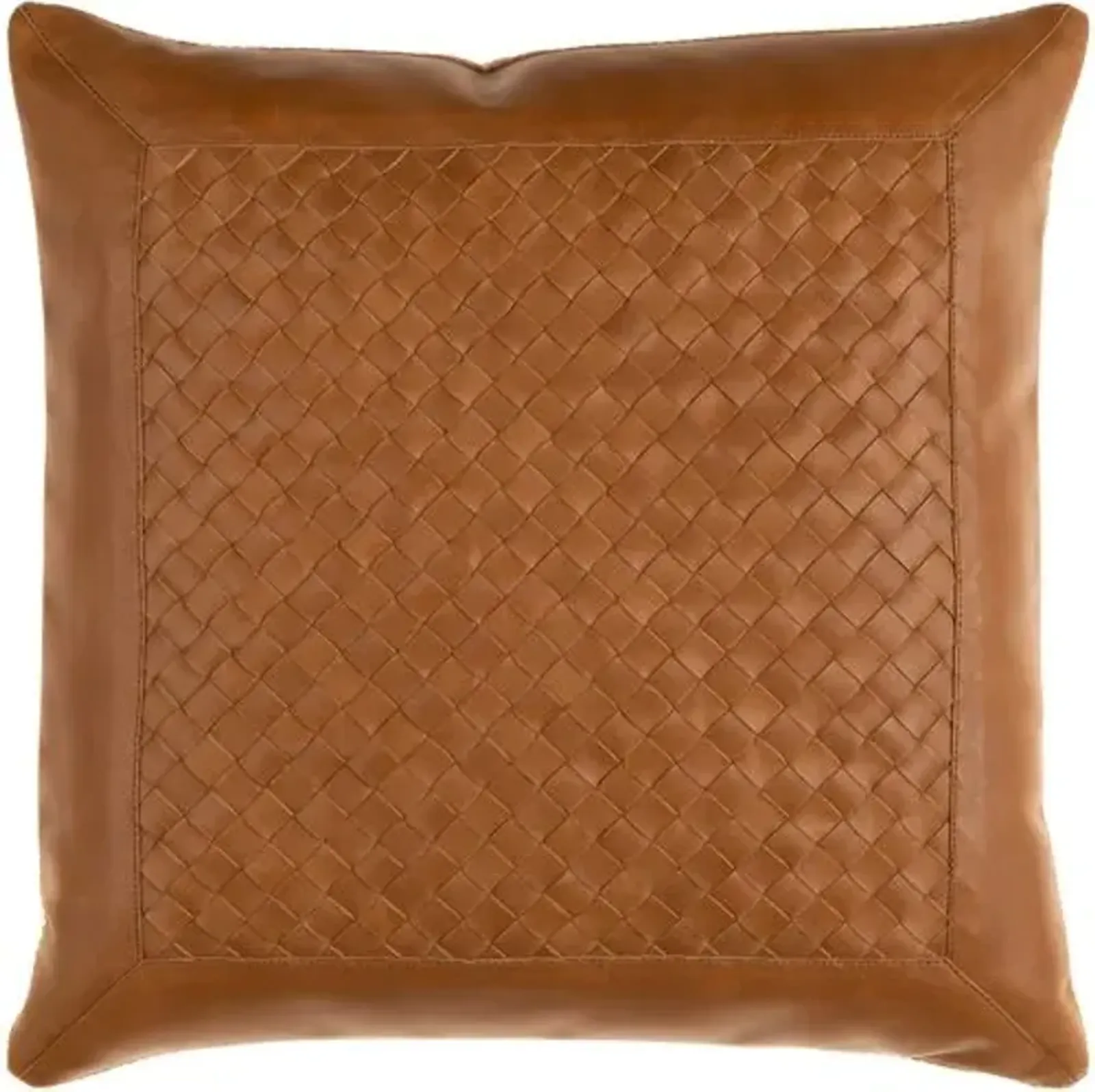 Gabby 18x18 Leather Pillow - Brown