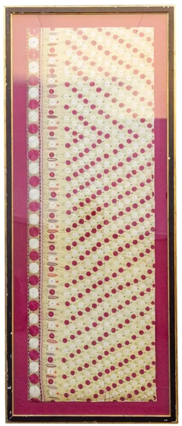 Antique Silk Embroidered Wedding Shawl - de-cor - Pink