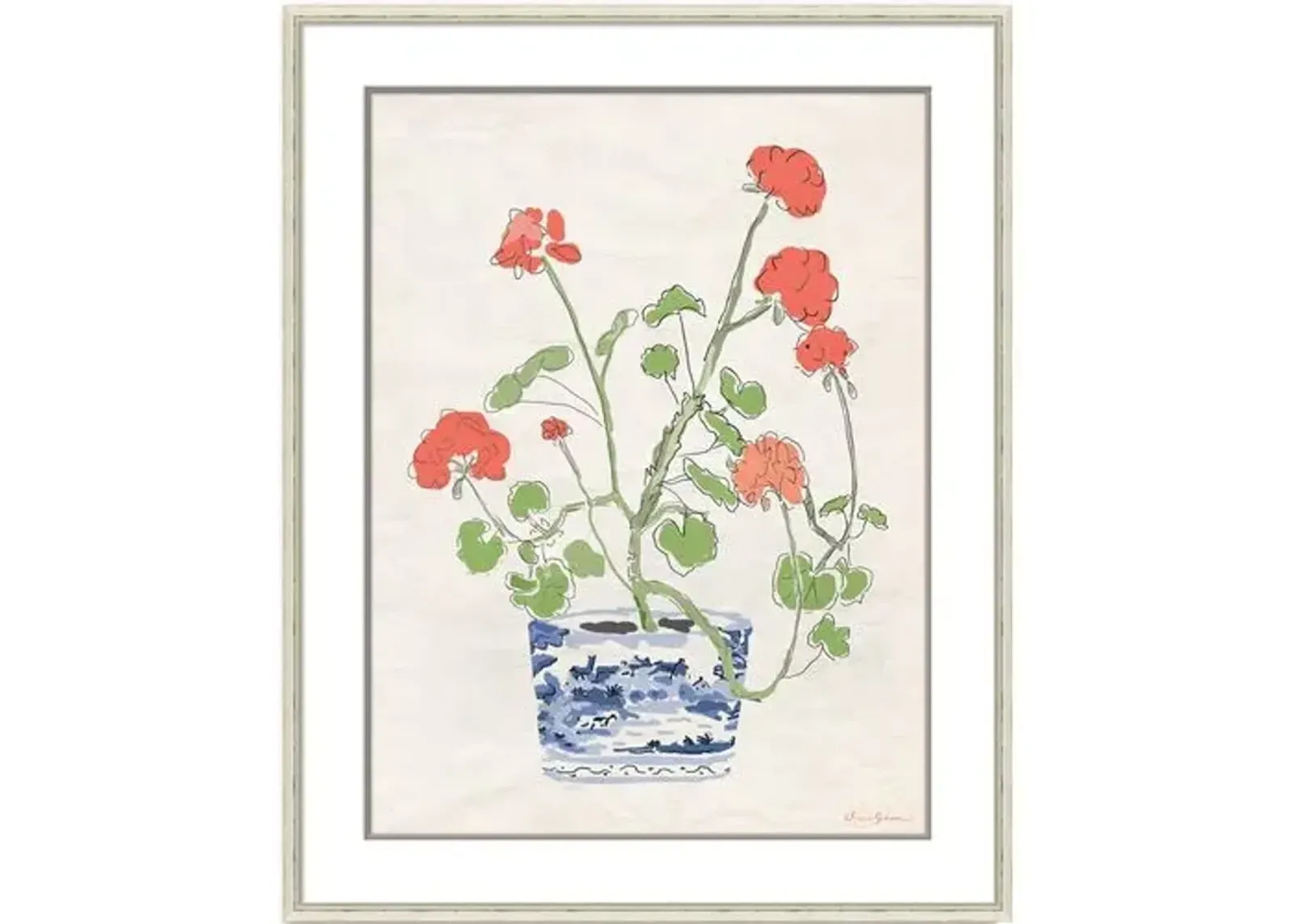 Dana Gibson - Flowers in Coral - Soicher Marin - Beige