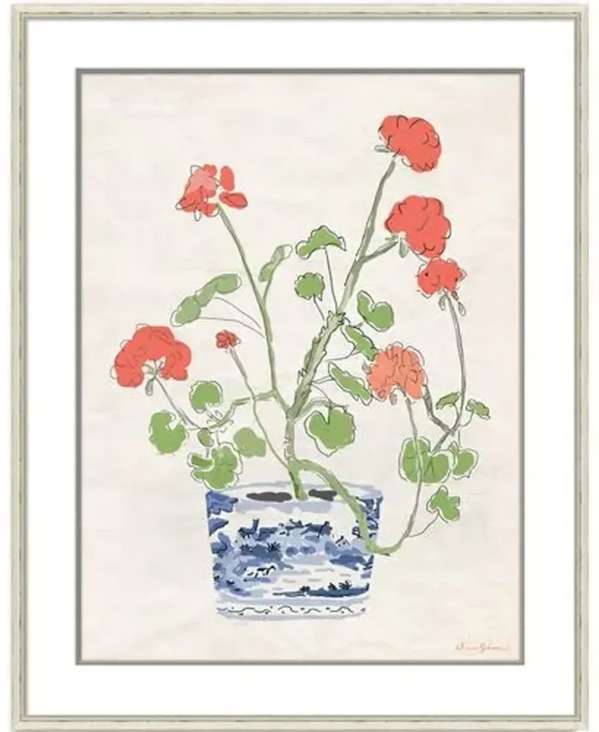 Dana Gibson - Flowers in Coral - Soicher Marin - Beige