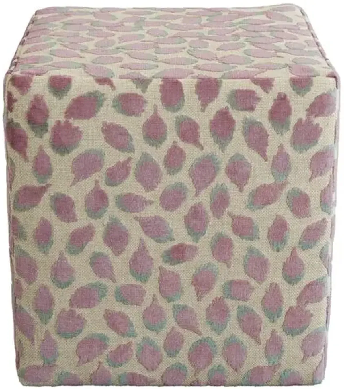 Trinka Chenille Velvet Cube Ottoman - Purple
