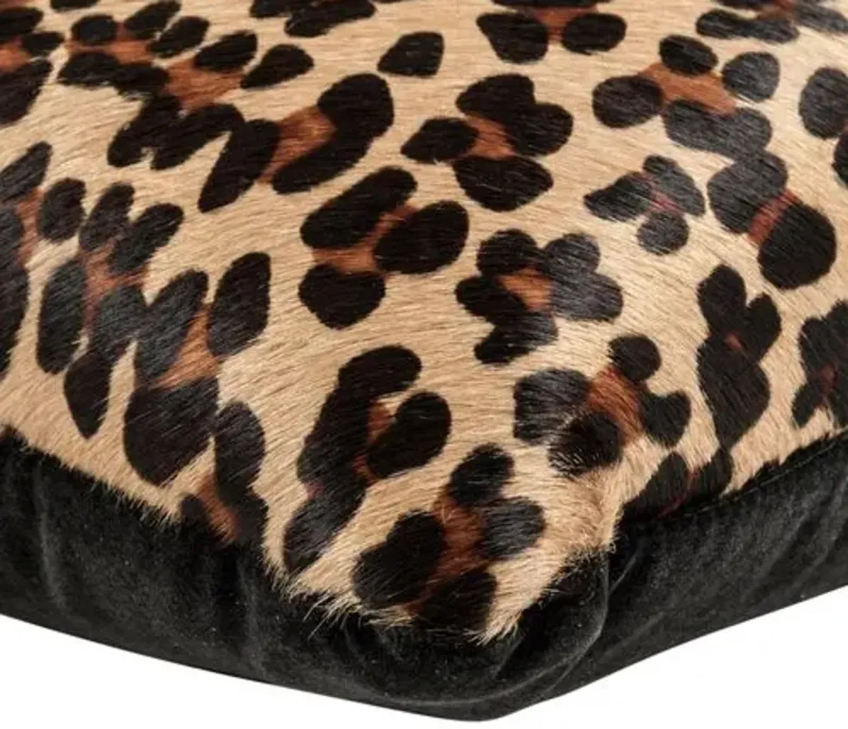 Leopard Hide Lumbar Pillow - Beige/Brown - Le-Coterie