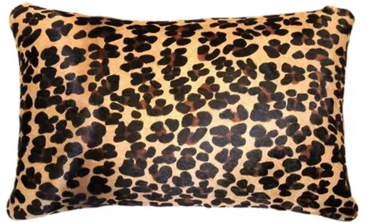 Leopard Hide Lumbar Pillow - Beige/Brown - Le-Coterie