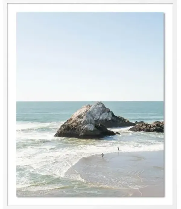 Tommy Kwak - Fishermen - Ocean Beach - San Francisco Photograph - White
